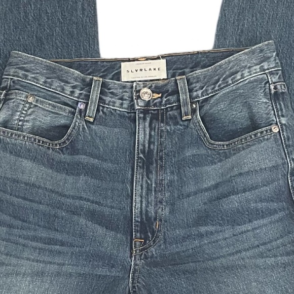 SLVRLAKE Sierra High-Rise Straight Leg Blue Jeans. Tucson Wash. Size 28. - Picture 7 of 12